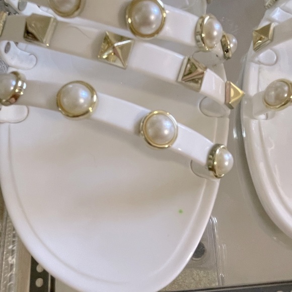 Nine West Jelly Slides with Pearls and Studs - Picture 4 of 5